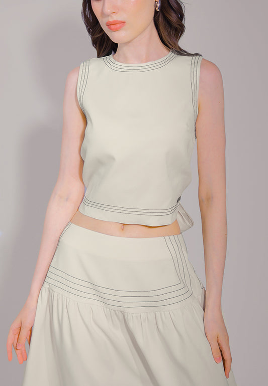 RAF Darren Wrap Sleeveless Top (Cream)
