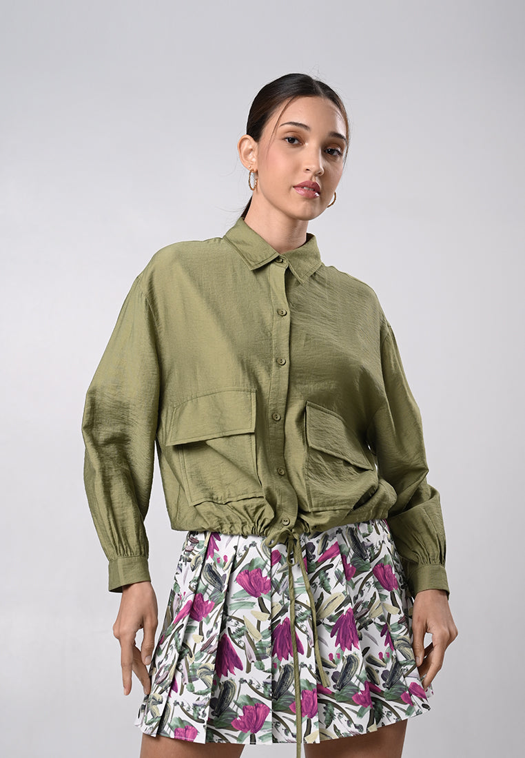 Deandre Long Sleeve Top (Olive Green)