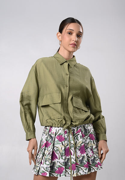 Deandre Long Sleeve Top (Olive Green)