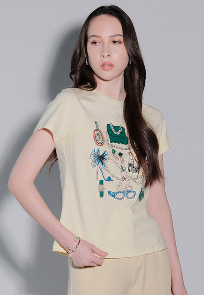 Holiday Tees 2025 Dear Santa Short Sleeve Shirt Top (Butter)