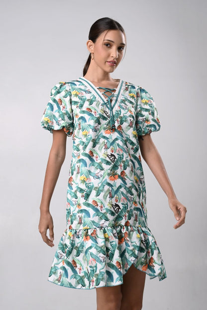 Delix Short Sleeve Dress (Multi)