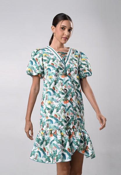 Delix Short Sleeve Dress (Multi)