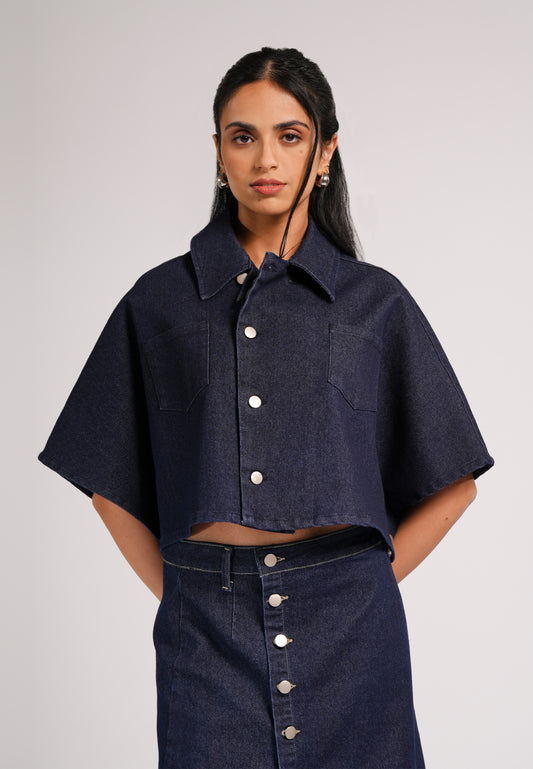 DNM Studios 2026 Demmie Short Sleeve Top (Navy Blue)
