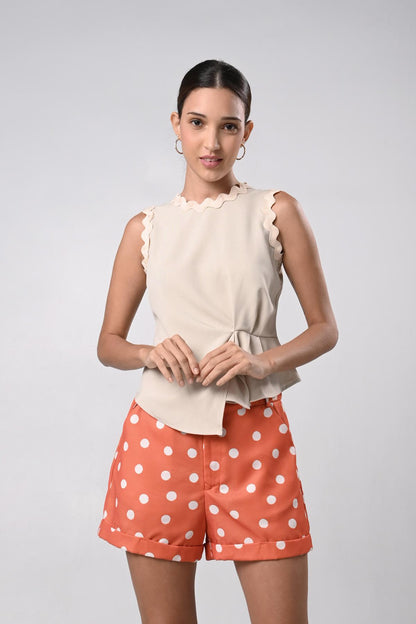 Dessle Sleeveless Top (Beige)