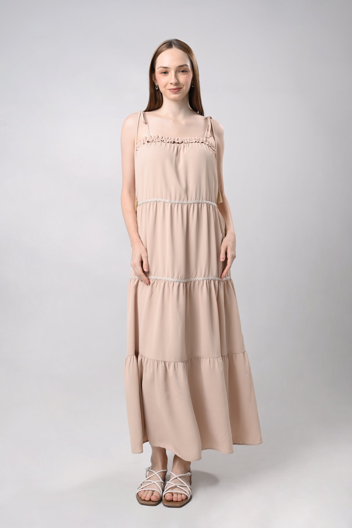 Devaunt Sleeveless Maxi Dress (Khaki)