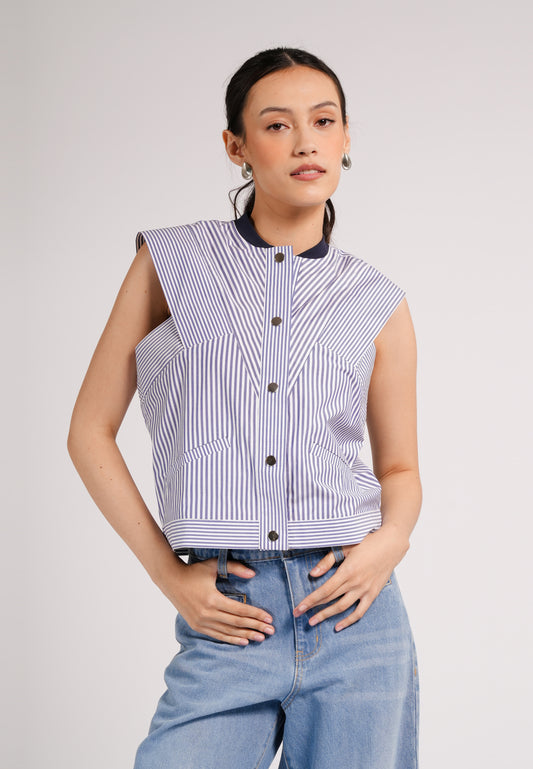 DNM Studios 2026 Doax Sleeveless Top (Striped Blue)