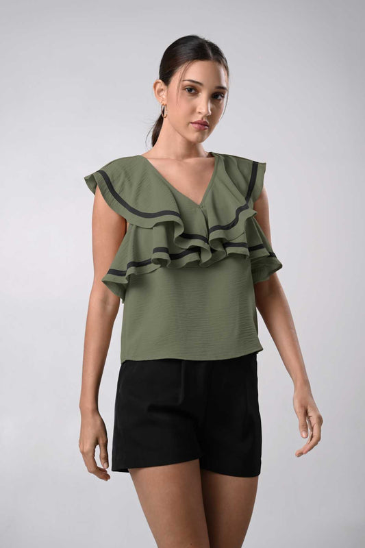 Drewe Short Sleeve Top (Olive)