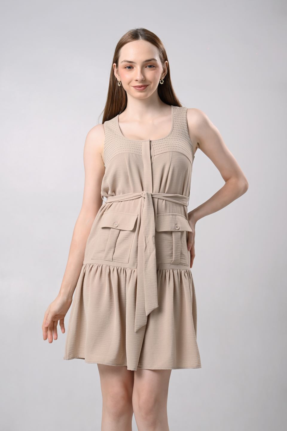 Drewe Sleeveless Dress (Khaki)