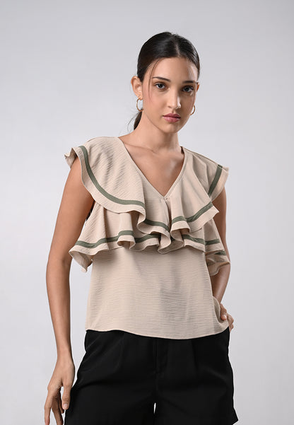 Drewe Short Sleeve Top (Khaki)