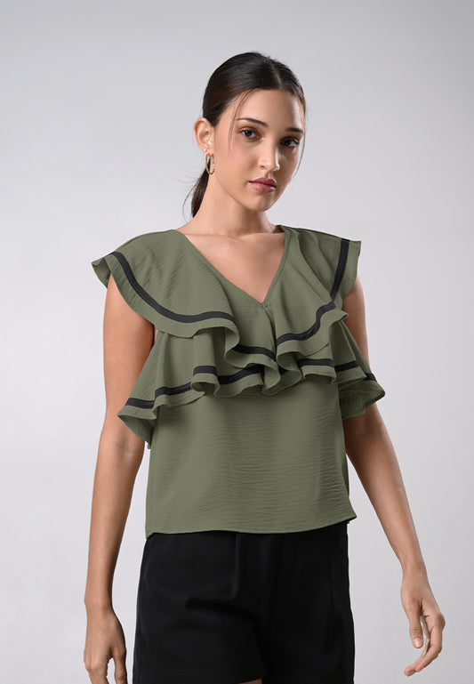 Drewe Short Sleeve Top (Olive)