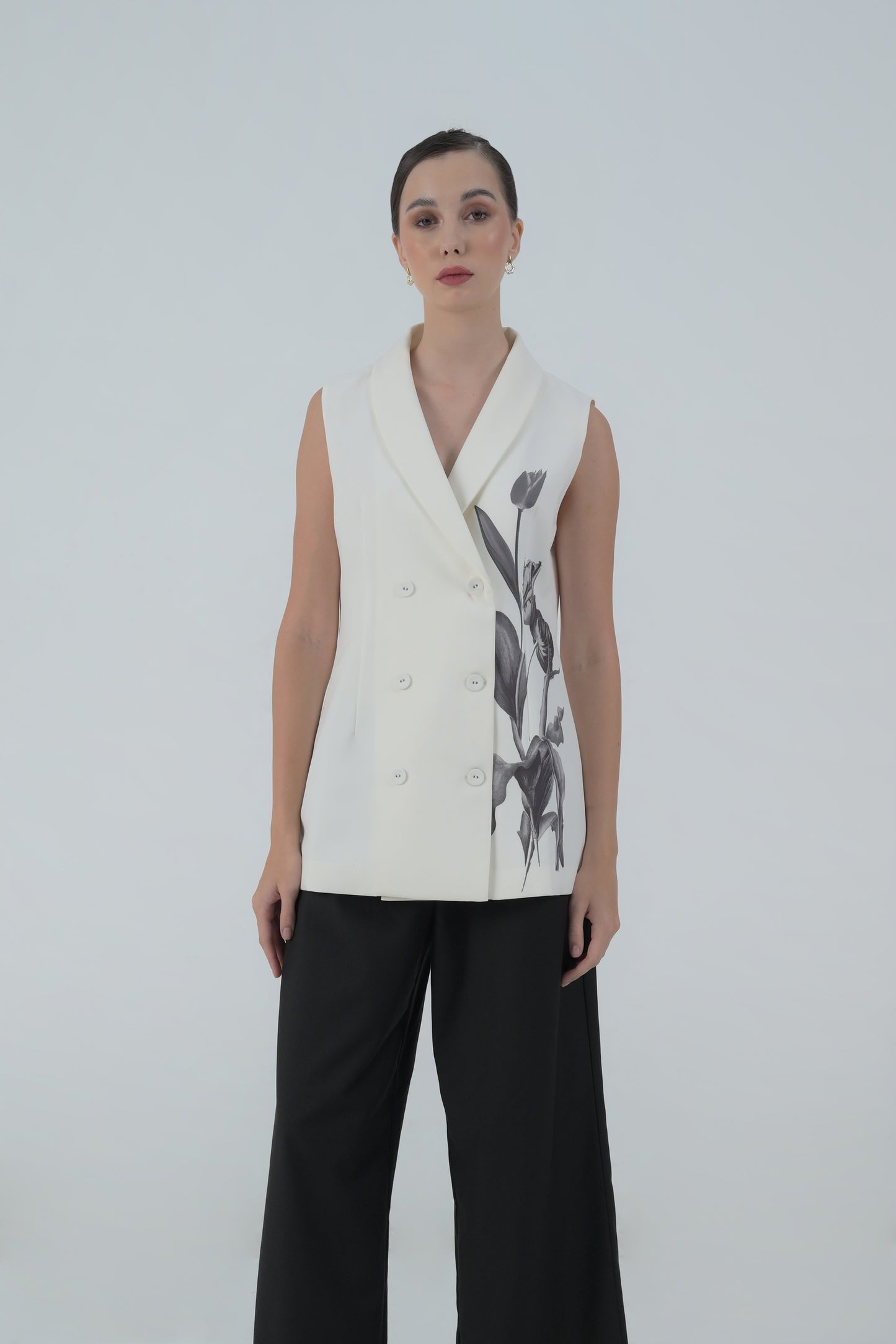 Raf Dublin Sleeveless Vest (Printed Cream)