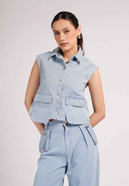 DNM Studios 2026 Duncan Sleeveless Top (Light Blue)