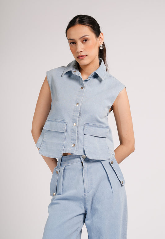 DNM Studios 2026 Duncan Sleeveless Top (Light Blue)