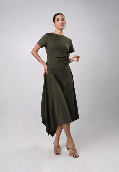 Durley Short Sleeve Dress (Olive)