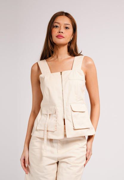 DNM Studios 2026 Dutch Sleeveless Top (Cream)