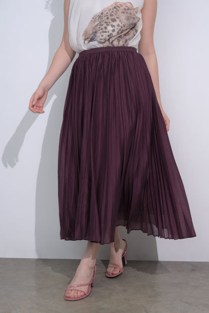 Raf Eden Pleated Skirt  (Wine)