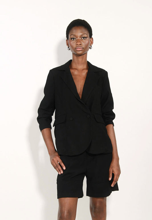 Archetype Elora Long Sleeve Blazer Top (Black)