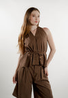 Elysia Sleeveless Top (Brown)