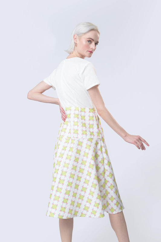 Barbie ❤ Plains & Prints Energy Short Sleeve Dress (Lime/White)