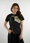 Erwyn Short Sleeve Shirt Top (Spot Print Black)