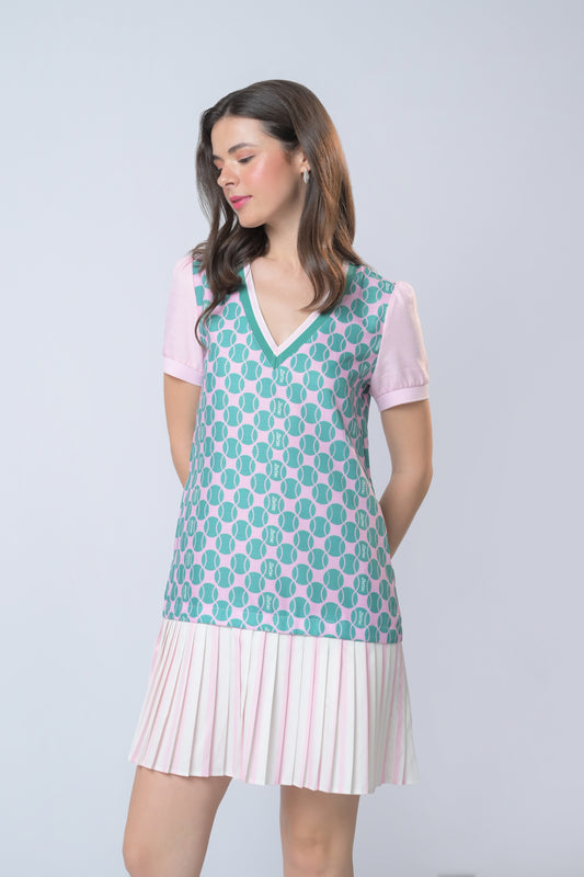 Barbie ❤ Plains & Prints Esteem Short Sleeve Dress (Multi)
