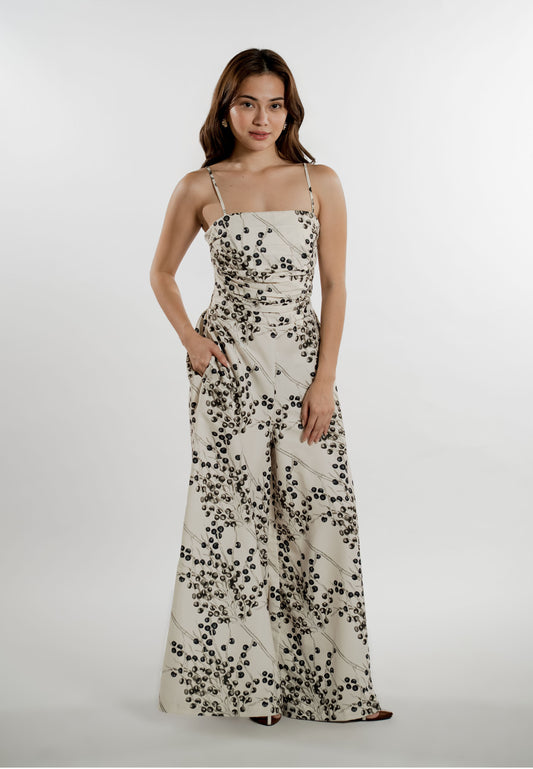 Everlea Sleeveless Pantsuit (Printed Cream)
