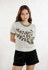 Everlea Short Sleeve Top (Spot Print Cream)