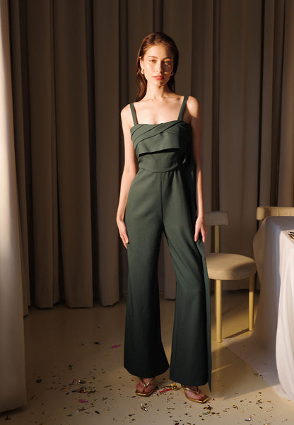 Plains & Prints X Michael Leyva Ella Sleeveless Pantsuit  (Emerald)