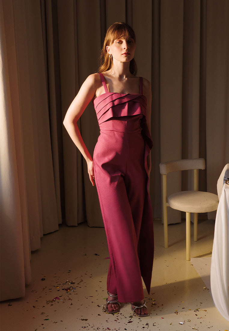 Plains & Prints X Michael Leyva Ella Sleeveless Pantsuit  (Magenta)