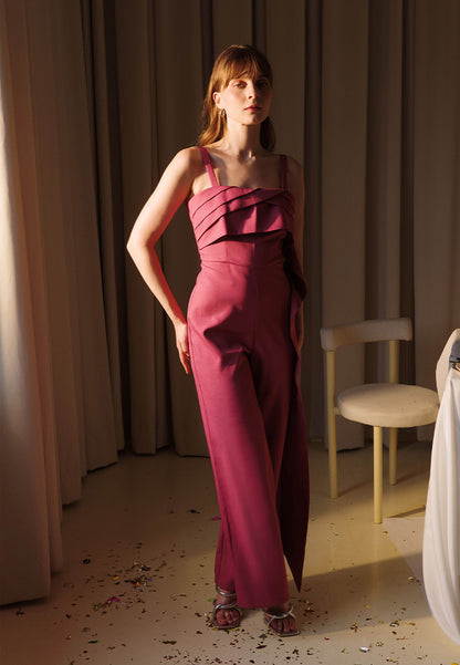 Plains & Prints X Michael Leyva Ella Sleeveless Pantsuit  (Magenta)