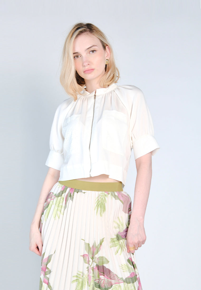 Nobleza Fabia Short Sleeve Top (Off-white)