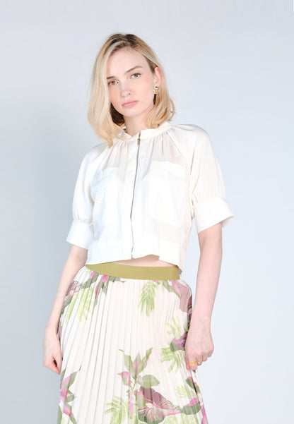 Nobleza Fabia Short Sleeve Top (Off-white)