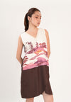 Fadeka Sleeveless Dress (Spot Print Brown)