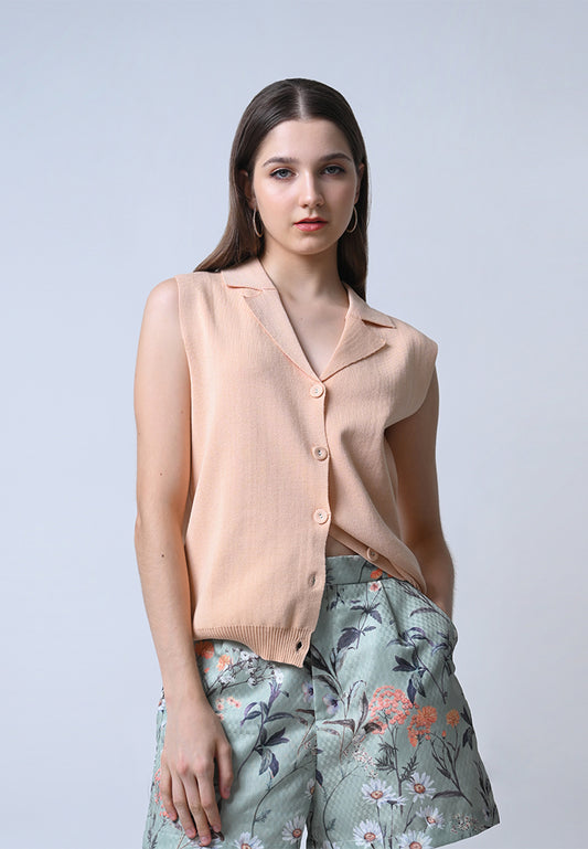Fallon Sleeveless Top (Apricot)