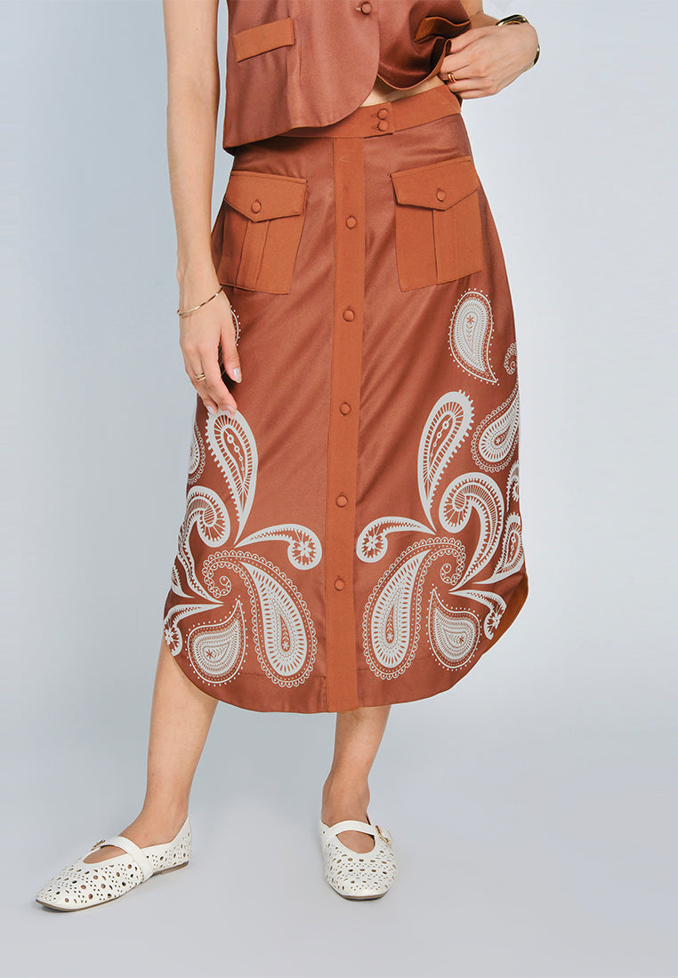 Nobleza Farrell Skirt  (Brown)