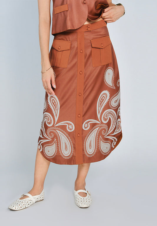 Nobleza Farrell Skirt  (Brown)