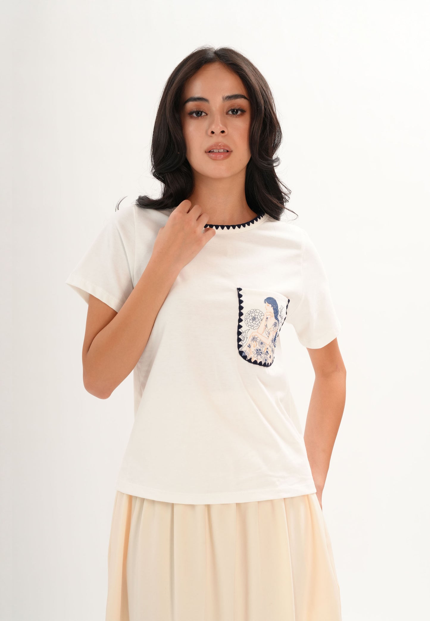 Fathia Short Sleeve Top (Offwhite)