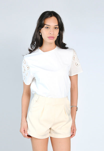 Nobleza Faura Short Sleeve Top (Off-white)