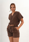 Faust Shorts (Striped Brown)