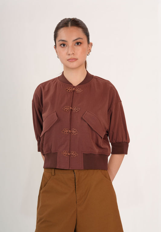 Fellon Quarter Sleeve Top (Brick)