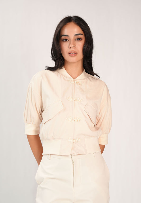 Fellon Quarter Sleeve Top (Cream )