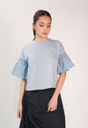 Femi Short Sleeve Top (Dusty Blue)