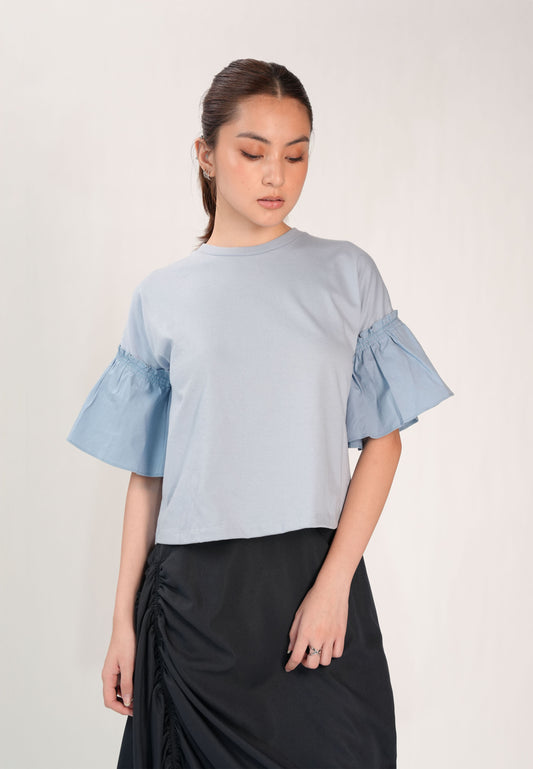 Femi Short Sleeve Top (Dusty Blue)