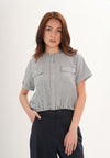Fendor Short Sleeve Top (Striped Black)