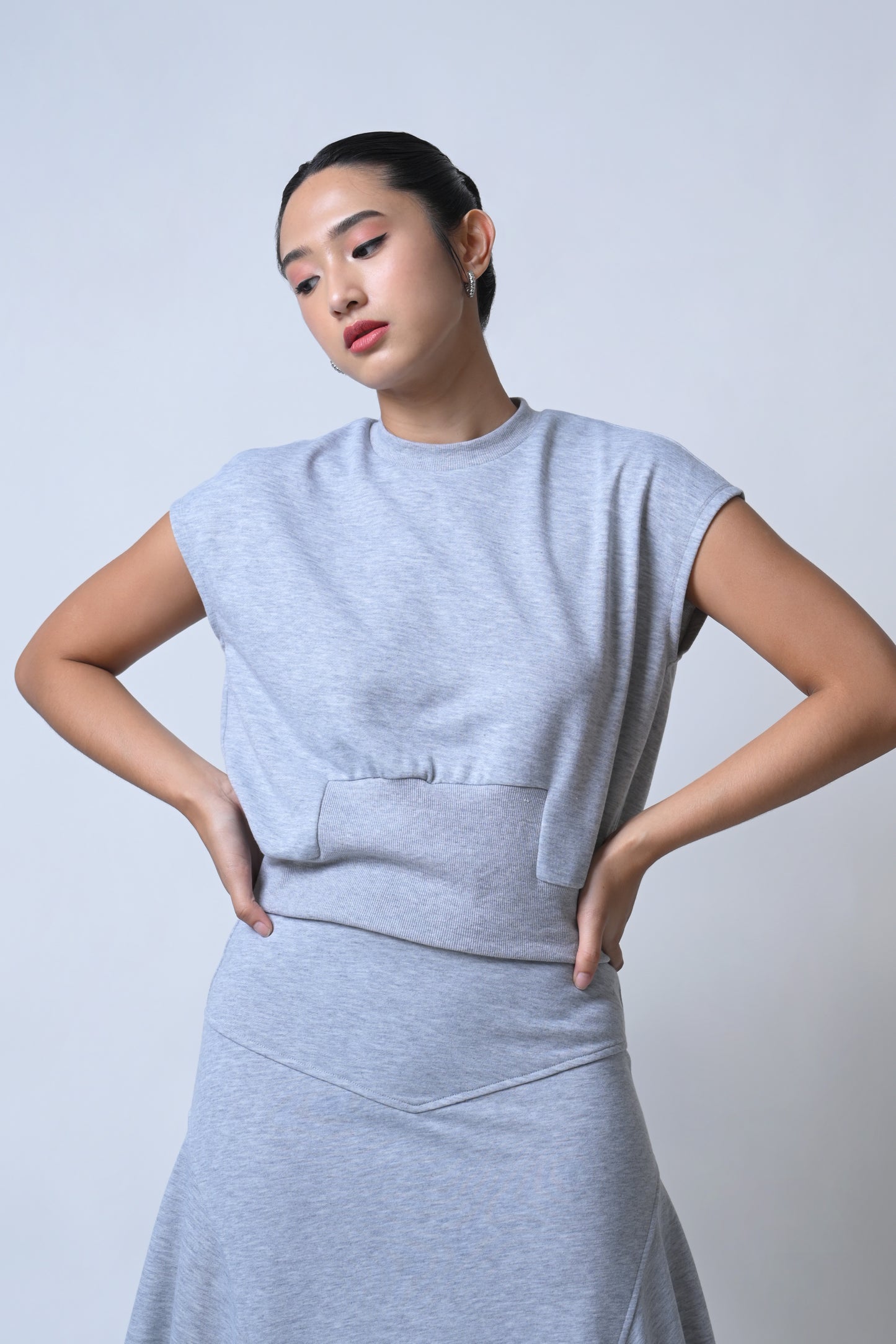 Ferris Short Sleeve Top (Gray)