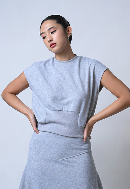 Ferris Short Sleeve Top (Gray)
