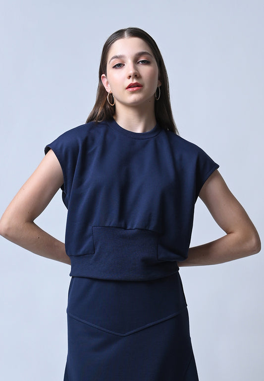 Ferris Short Sleeve Top (Navy)