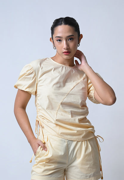 Fika Short Sleeve Top (Beige)