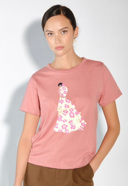 Culturatees Filipiniana Short Sleeve Shirt Top  (Light Pink)