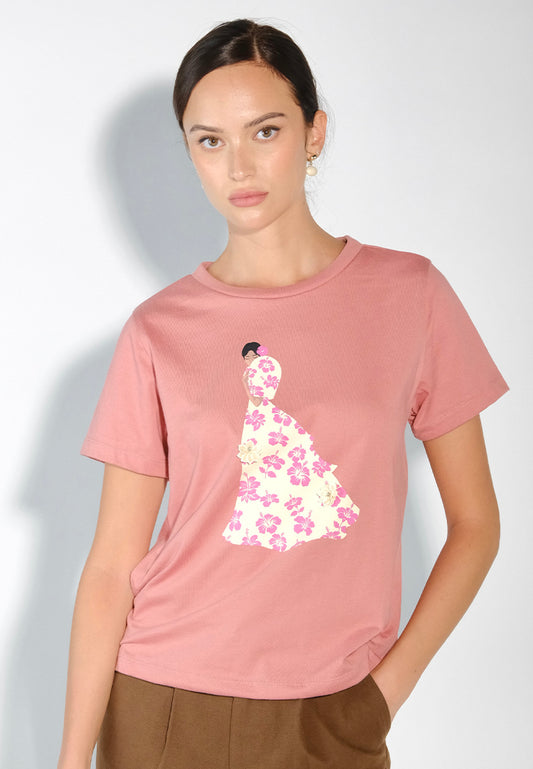 Culturatees Filipiniana Short Sleeve Shirt Top  (Light Pink)